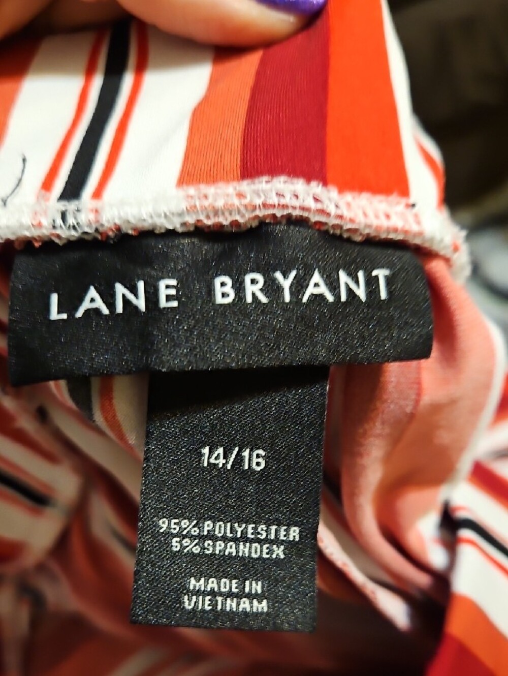 Lane Bryant Red and White Striped Wide-Leg Tie Waist Pants - Picture 7 of 7